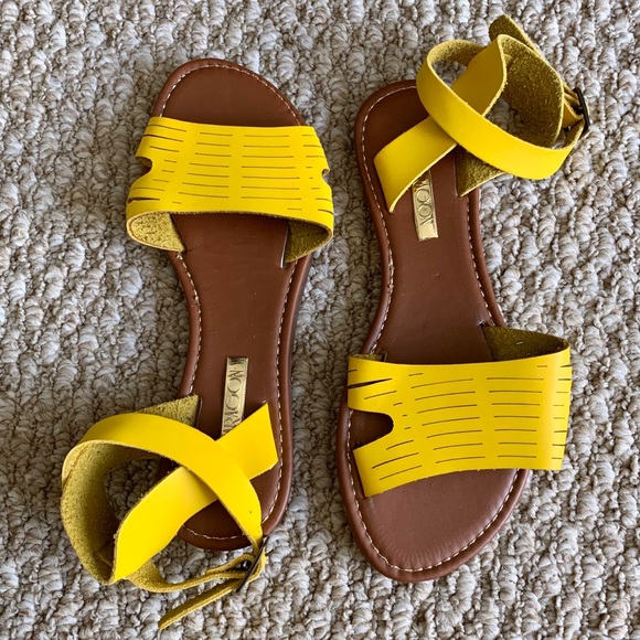mustard yellow flat sandals